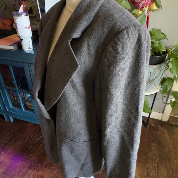 Vintage Leslie Fay Gray Wool Blend Blazer - Size 18WP - Picture 4 of 7